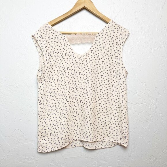 Camaieu floral Print Blush pink Blouse sleeveless - Picture 4 of 5